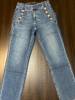 White House Black Market Women's Denim Straight-Leg Jeans - Medium Blue